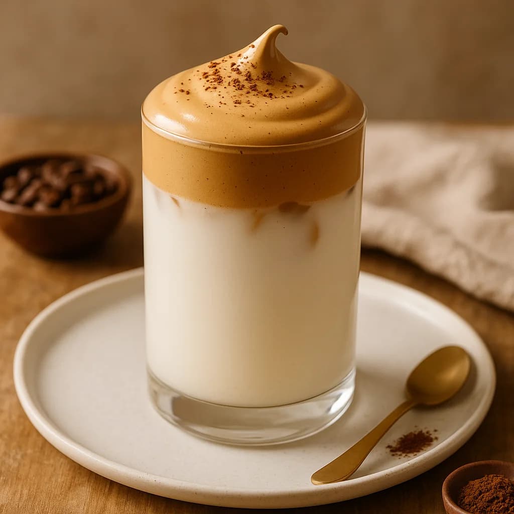 Dalgona Coffee in Glass with Whipped Foam
