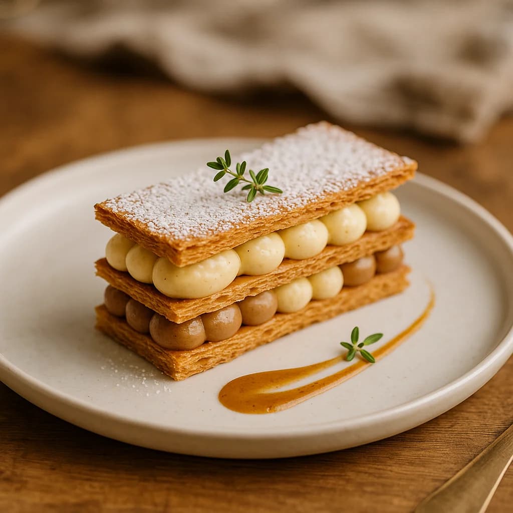 Vanilla and Praline Millefeuille