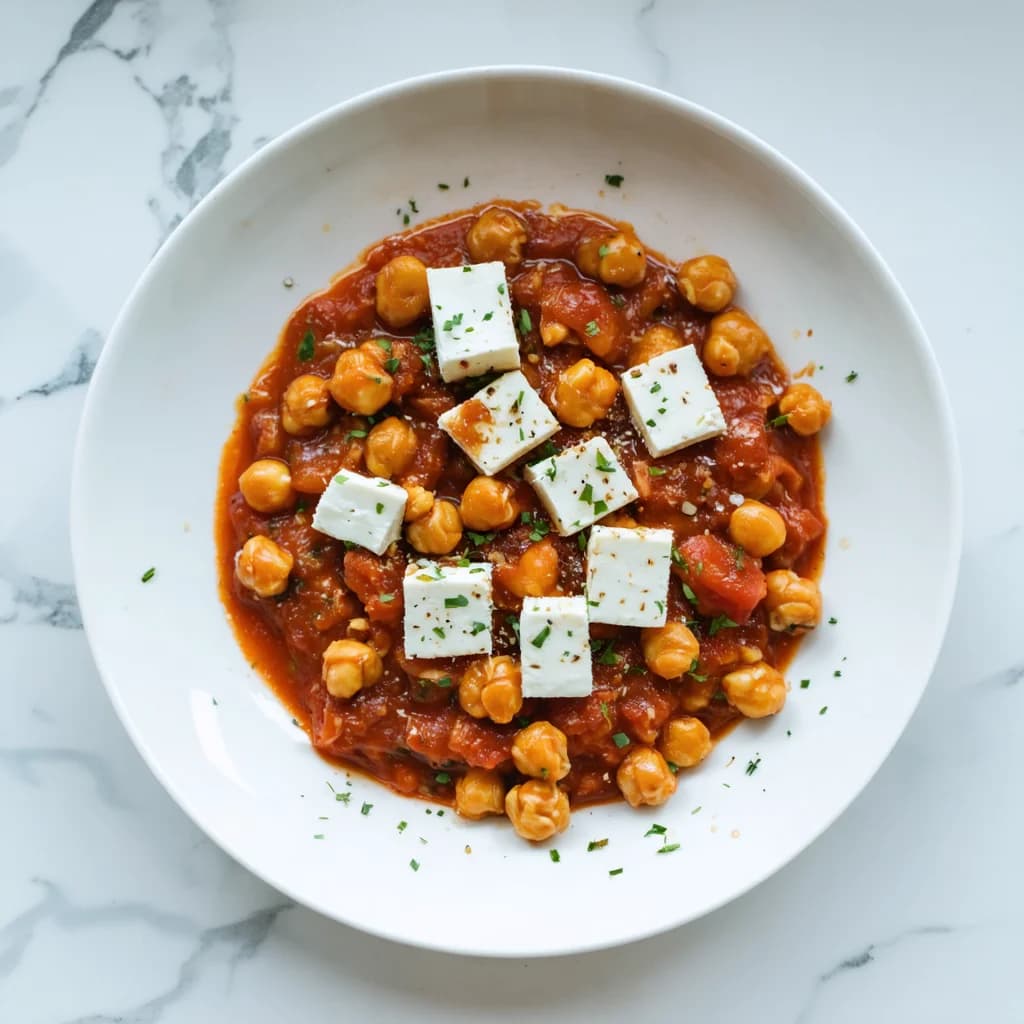 Easy Baked Feta Chickpeas Tomato Sauce Dinner Idea