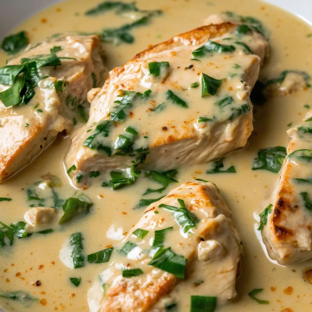 Creamy Crock Pot Tuscan Chicken in Slow Cooker