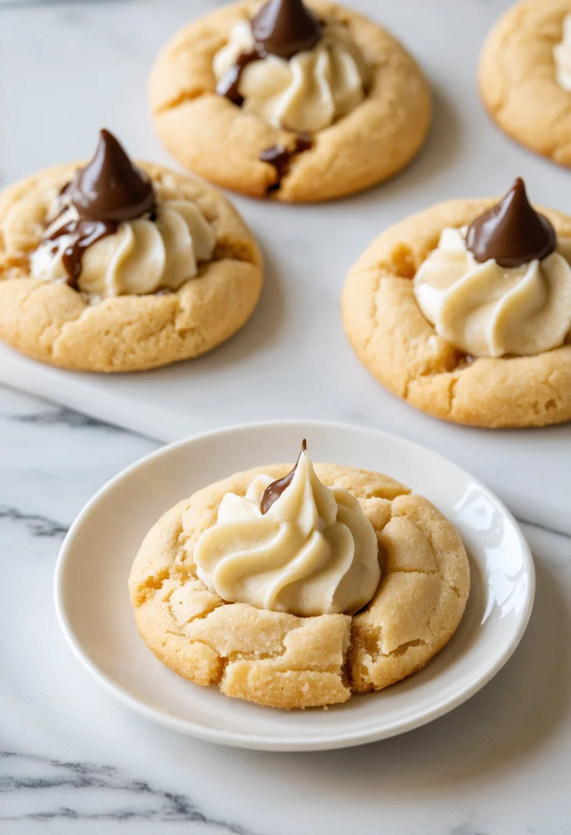 Freshly Baked Peanut Butter Blossoms Cookie
